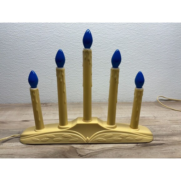 Vtg Decorative Christmas 5 Light Window Candelabra Set Of 2 With Timer - Picture 7 of 15